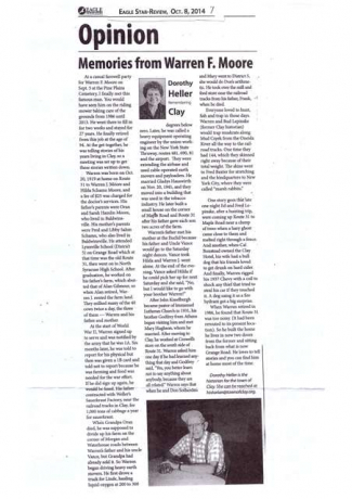 Memories From Warren F. Moore 11 2014